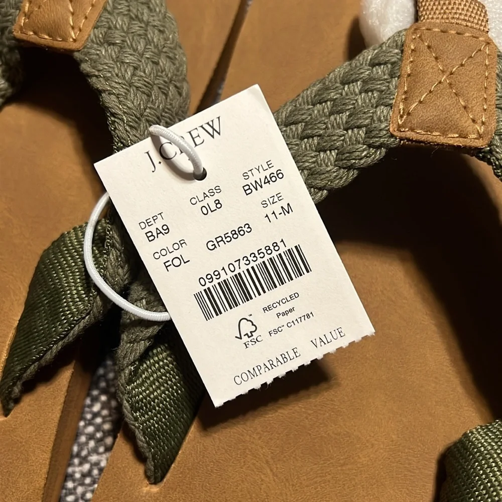 NWT J Crew Braided Strap Flip Flops
